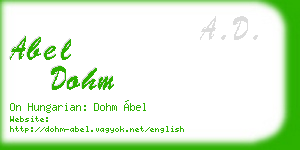 abel dohm business card